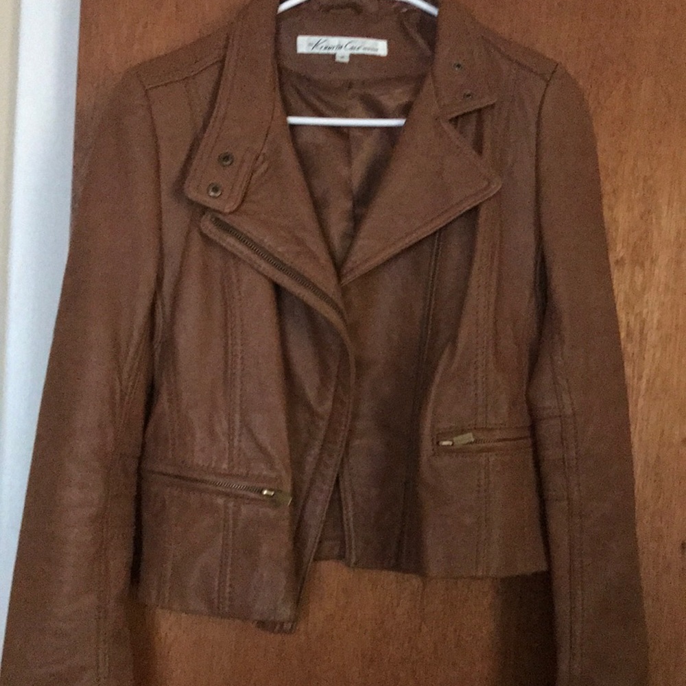 Brown leather jacket